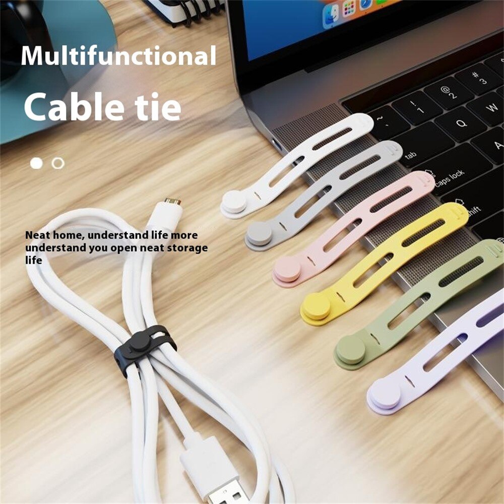 Siliconen kabelhouder (5-pack) zwart