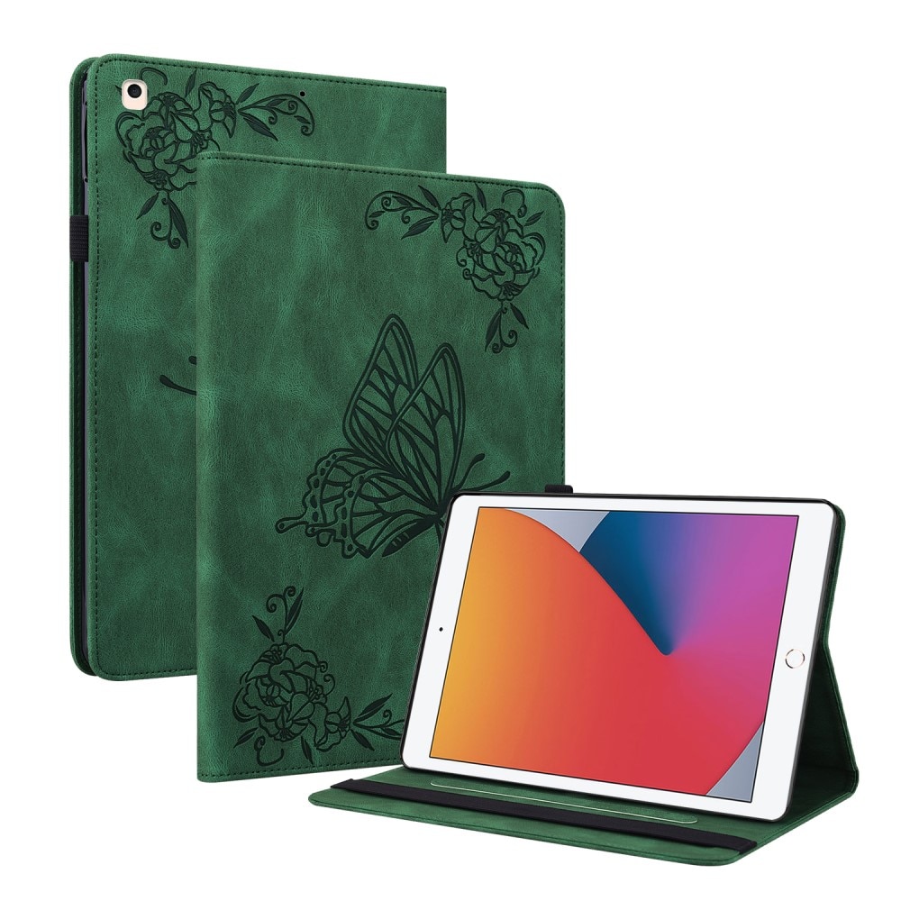 Apple iPad 10.2 9th Gen (2021) Leren vlinderhoesje Groen