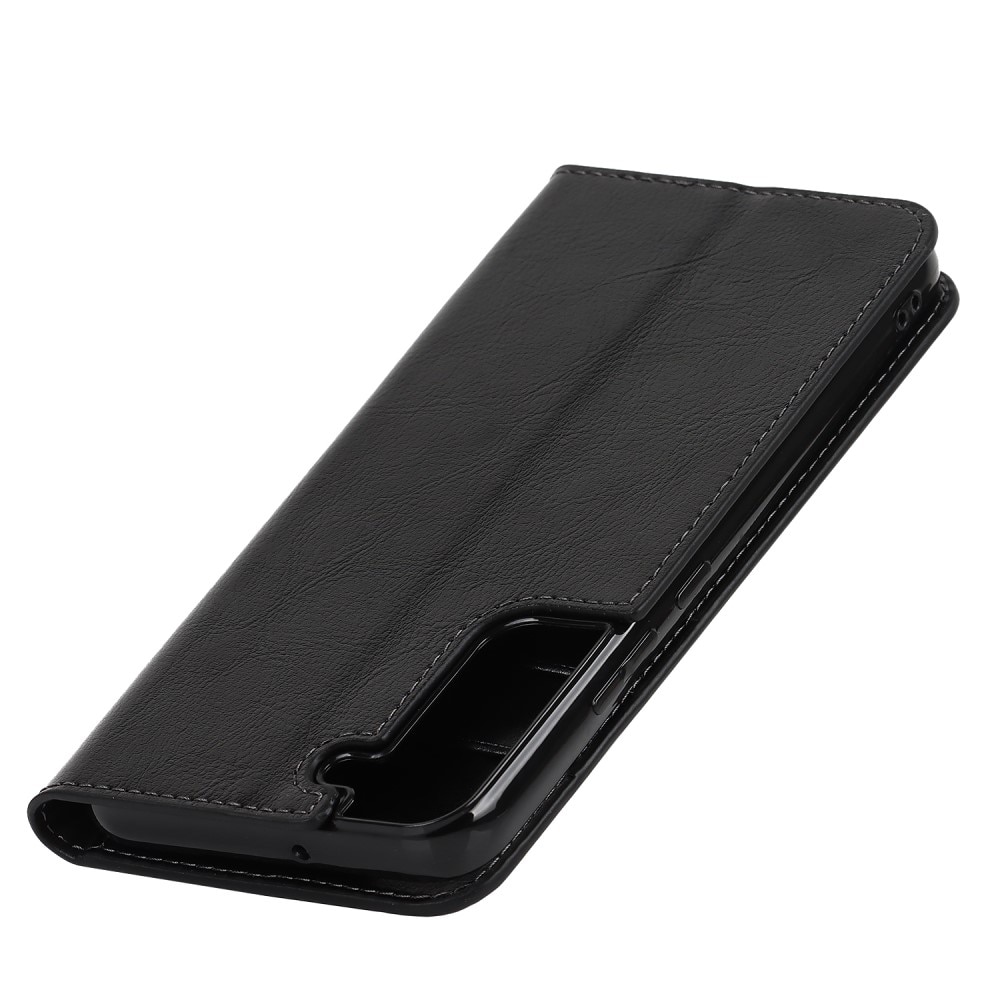 Samsung Galaxy S22 Plus Mobielhoesje Echt Leer Zwart