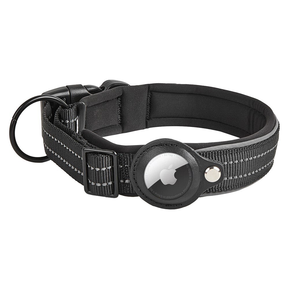 Apple AirTag Hondenhalsband met Reflector S zwart