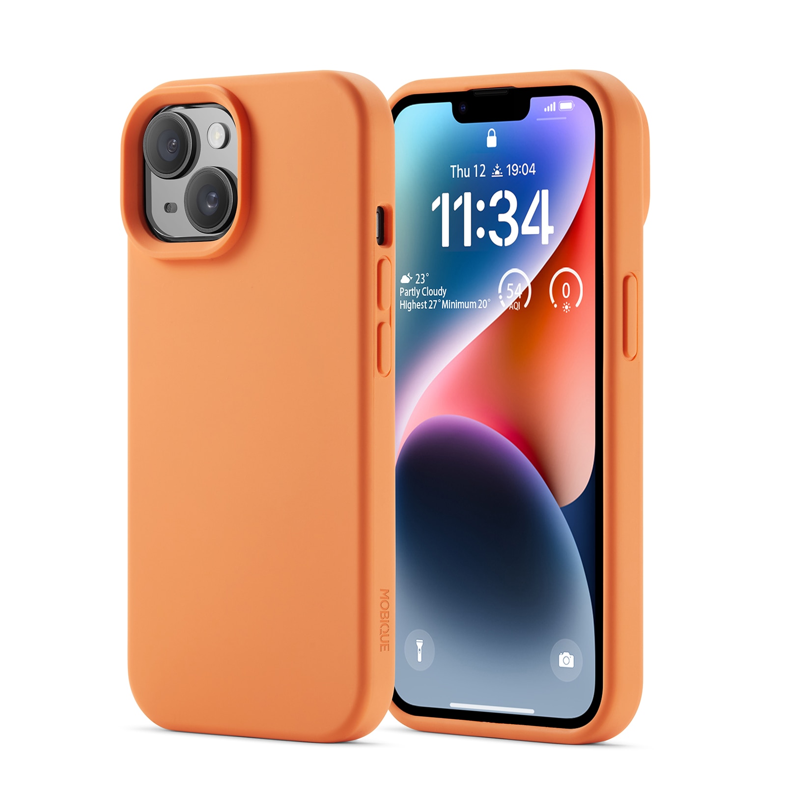 Magnetic Siliconen hoesje iPhone 13 Solar Orange