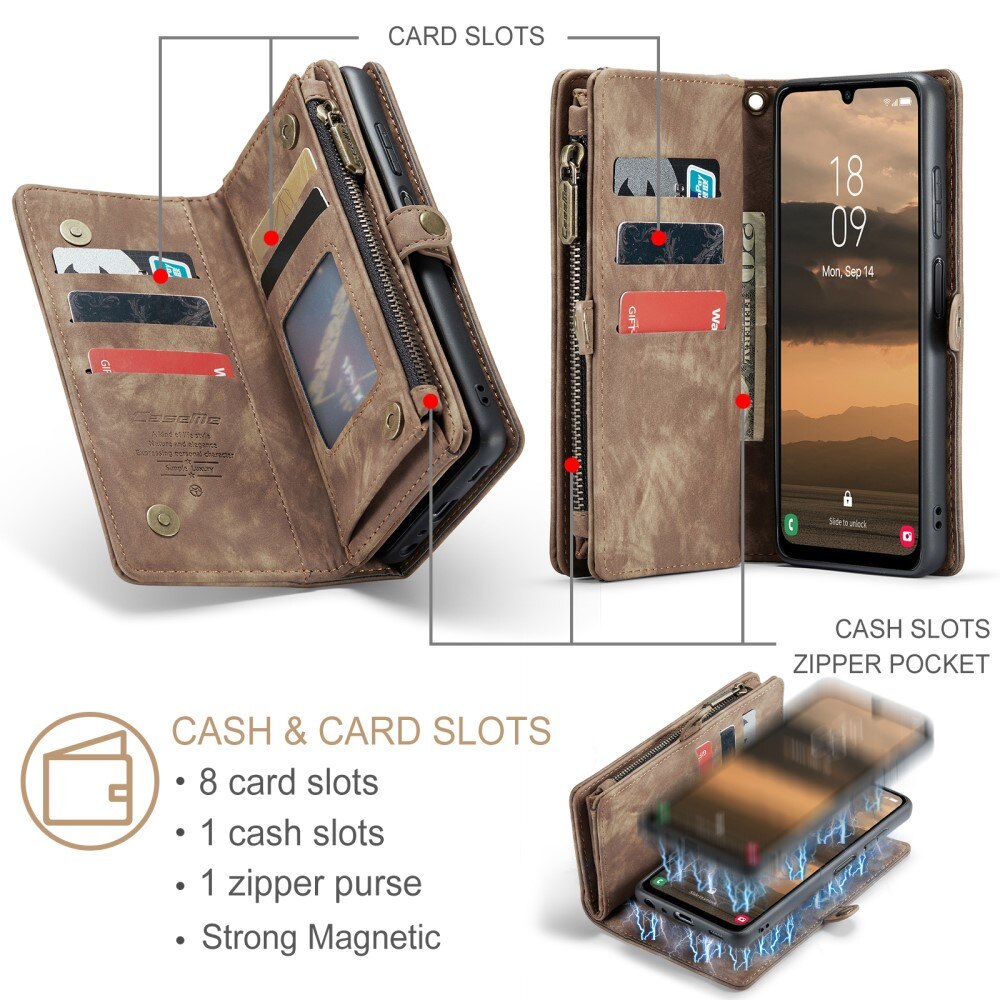 Multi-slot Hoesje Samsung Galaxy A25 Bruin