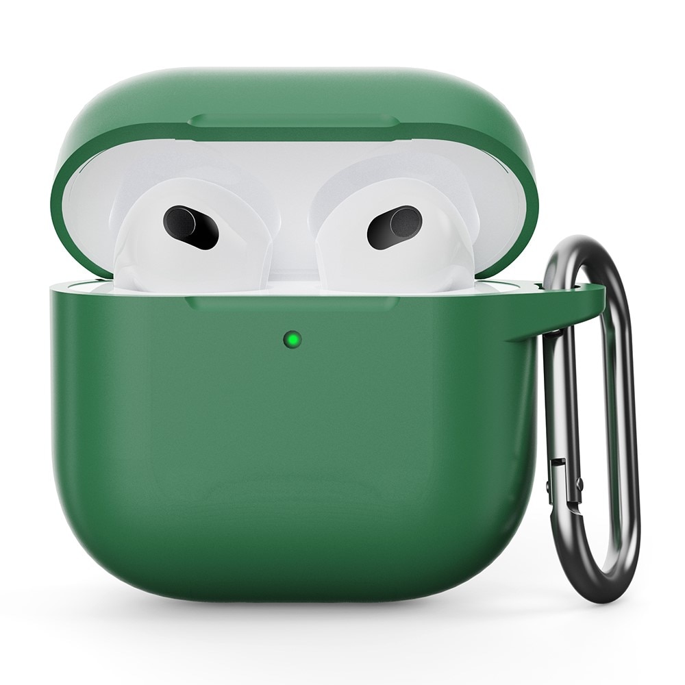 Apple AirPods 4 Siliconen hoesje met karbinerhaak Groen