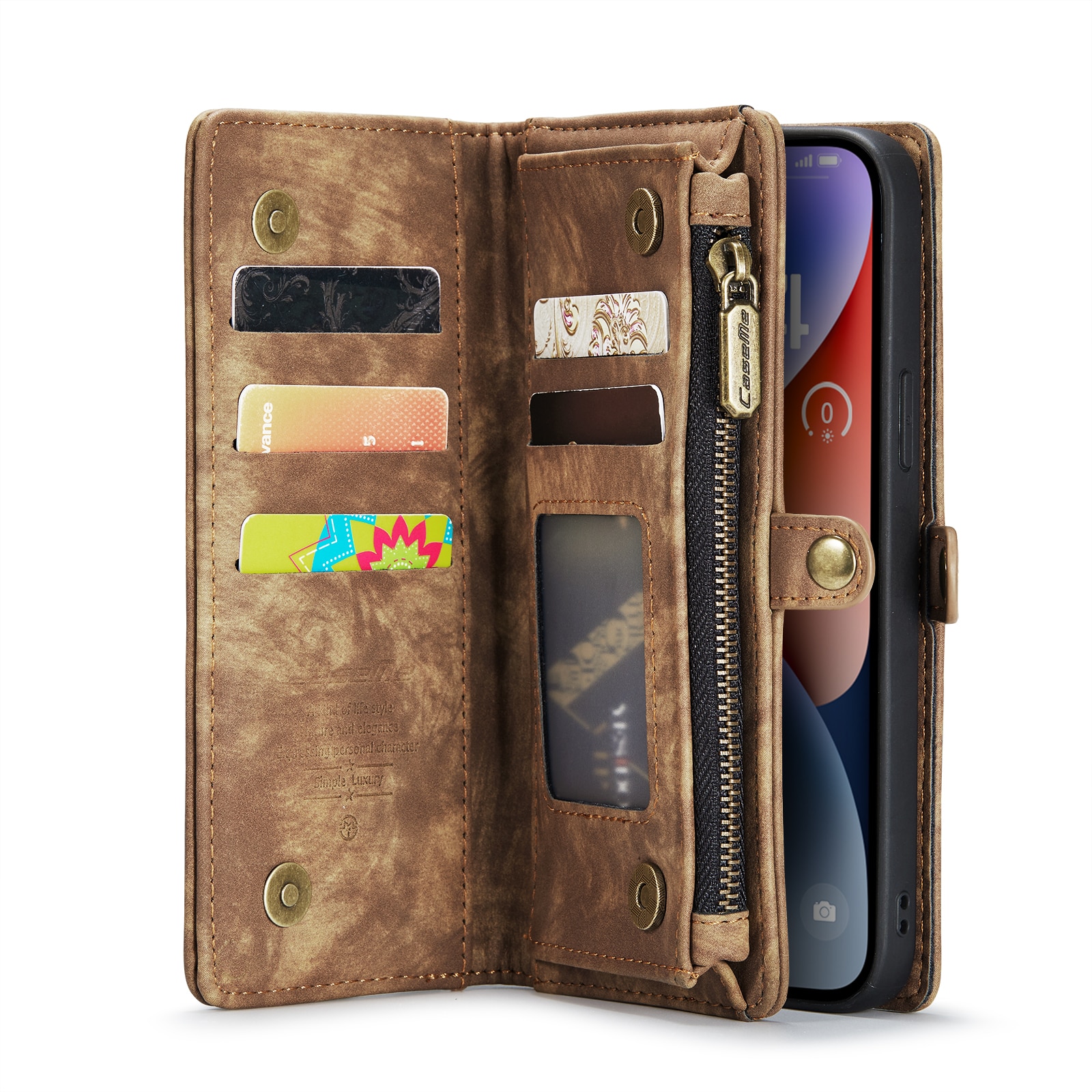 Multi-slot Hoesje iPhone 14 Bruin